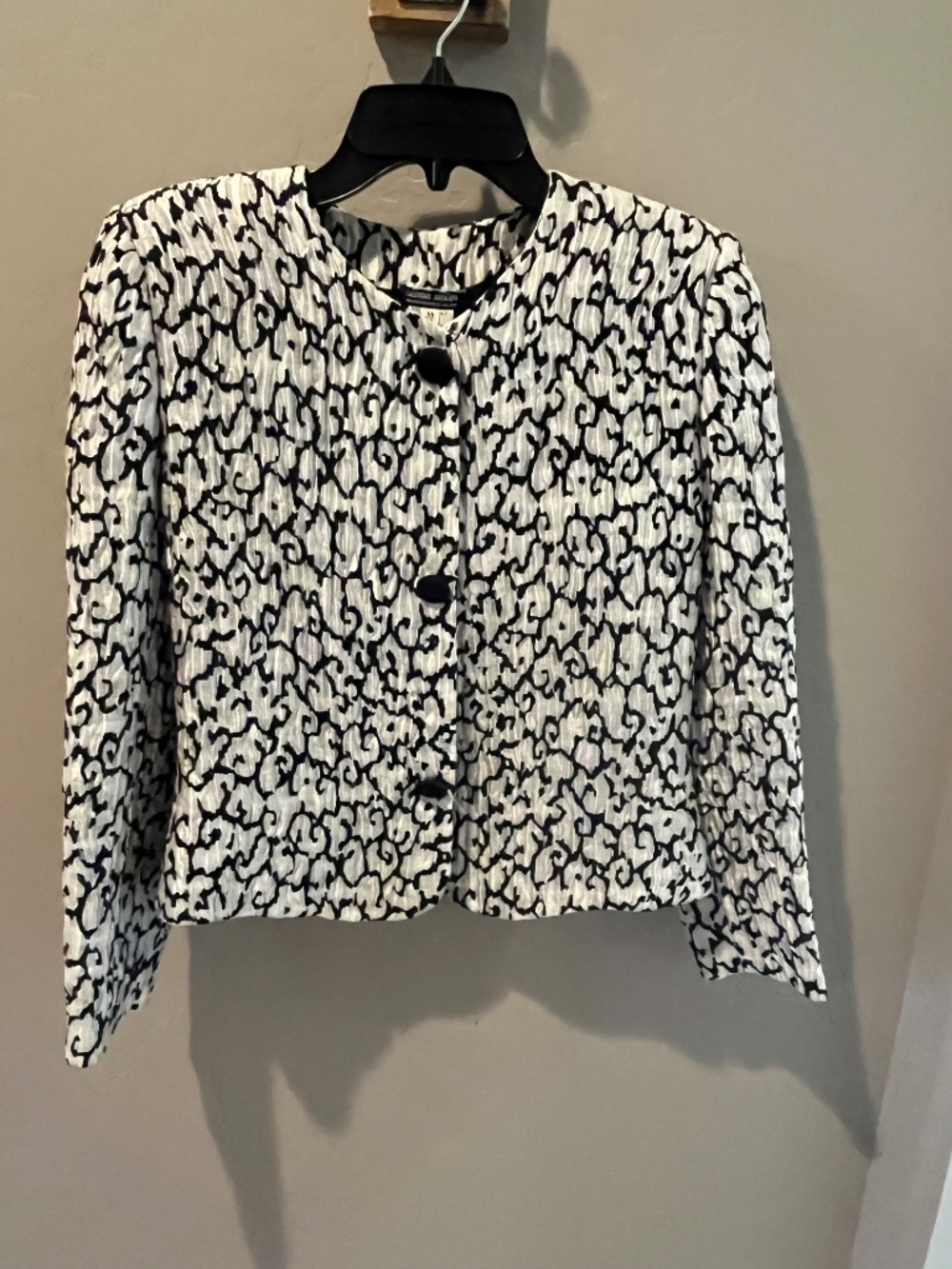 Vtg Giorgio Armani Black Label-Borgonuovo 21 Silk/Wool Lady Jacket Sz IT44/US10